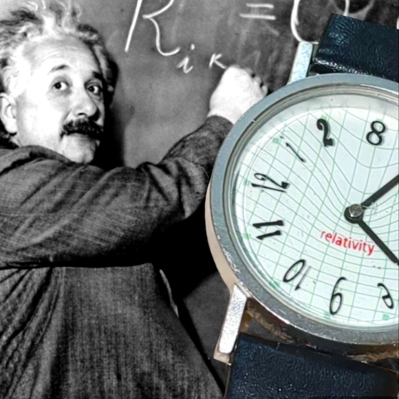 Vintage Einstein's theory of relativity watch with leather strap - Picture 1 of 12